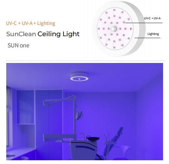 SunClean UVC LED taklampa